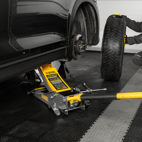 Домкрат гидравлический подкатной, 3 т, 75-500 мм, быстрый подъем, низкий подхват, проф. Denzel по ценам производителя в Екатеринбурге с доставкой по всей России