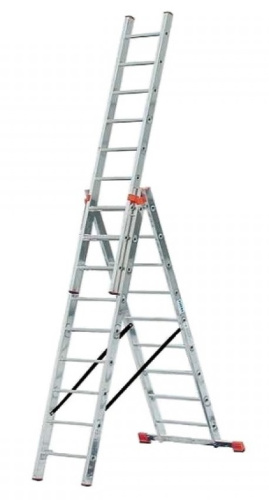 Лестница 3-х секционная алюминиевая 3*9 по ценам производителя в Екатеринбурге с доставкой по всей России