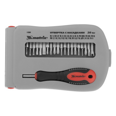 Отвертка для точных работ с насадками Fusion, 22 предмета, в пластиковом пенале Matrix по ценам производителя в Екатеринбурге с доставкой по всей России