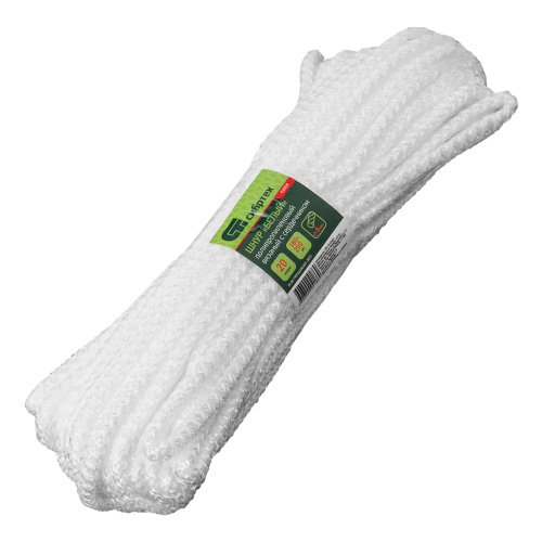 Шнур вязаный полипропиленовый с серд. белый, 6 мм, L 20 м, Сибртех по ценам производителя в Екатеринбурге с доставкой по всей России