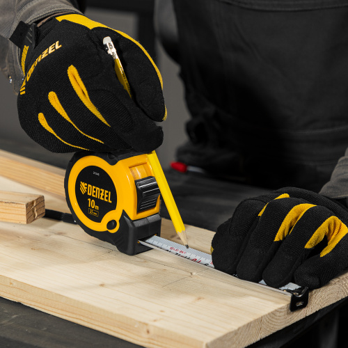 Рулетка 10м х 25мм, двухкомп. корпус, кнопка-пауза Denzel по ценам производителя в Екатеринбурге с доставкой по всей России