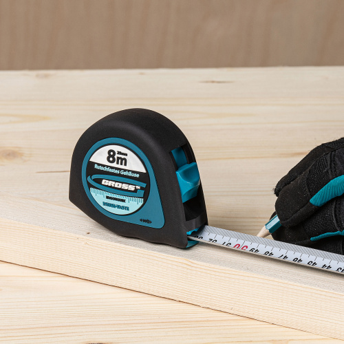 Рулетка "Ergonomisch",8 м x 25 мм,магнитный обрезиненный зацеп Gross по ценам производителя в Екатеринбурге с доставкой по всей России