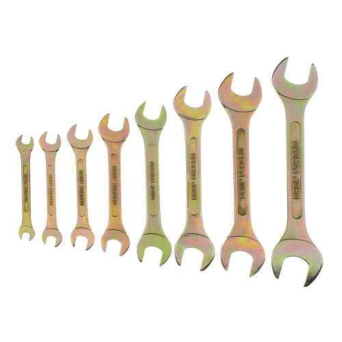 Набор ключей рожковых 6-22 мм, 8 шт, желтый цинк Сибртех по ценам производителя в Екатеринбурге с доставкой по всей России