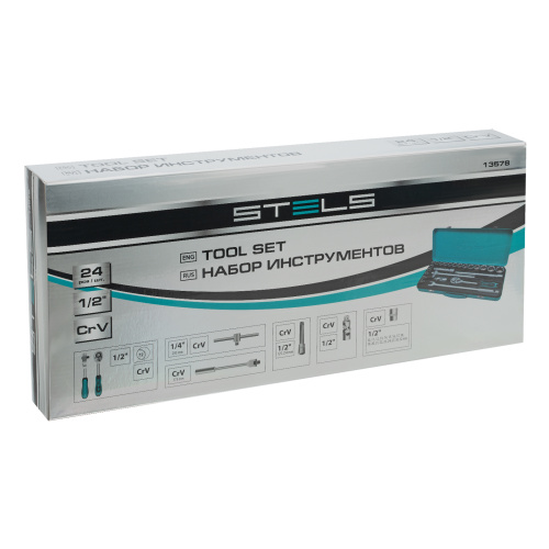 Набор торцевых головок с трещоткой 1/2", 24 предмета Stels по ценам производителя в Екатеринбурге с доставкой по всей России
