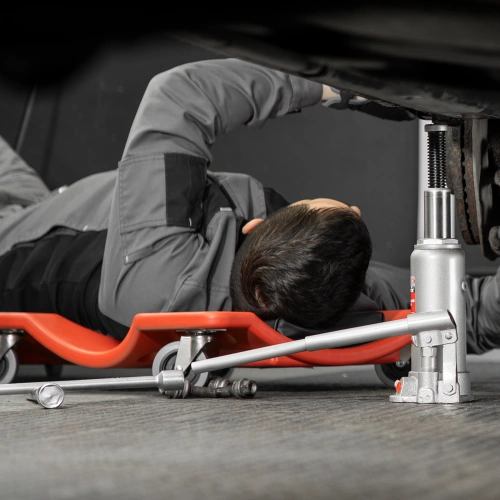 Домкрат гидравлический бутылочный, 5 т, высота подъема 216-413 мм, в пластиковый кейсе Matrix по ценам производителя в Екатеринбурге с доставкой по всей России