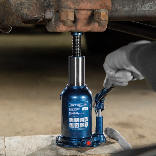 Домкрат гидравлический бутылочный телескопический, 8 т, подъем 180-410 мм Stels по ценам производителя в Екатеринбурге с доставкой по всей России