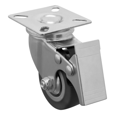 Колесо поворотное с тормозом D 50 мм, крепление  платформенное Сибртех по ценам производителя в Екатеринбурге с доставкой по всей России