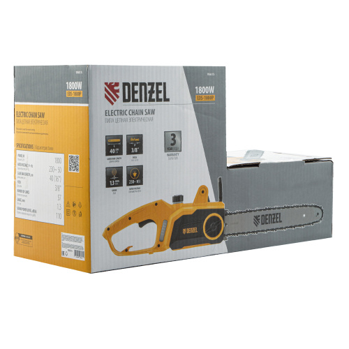 Пила цепная электрическая EDS-1800P, 1.8 кВт,поперечная, шина 40 см, шаг 3/8, паз 1.3 мм, 57 звеньев Denzel по ценам производителя в Екатеринбурге с доставкой по всей России