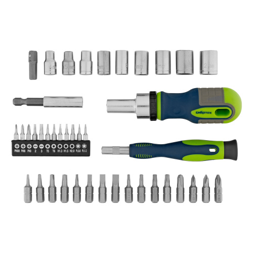 Отвертки реверсивные с набором бит и торцевыми головками, 41 шт, CrV Сибртех по ценам производителя в Екатеринбурге с доставкой по всей России