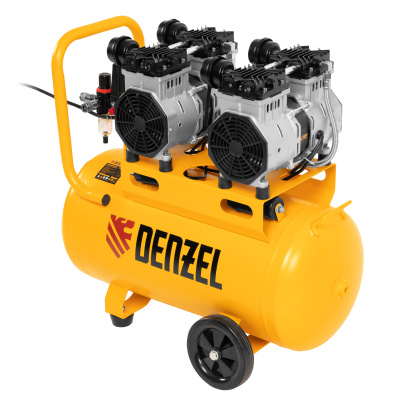 Компрессор безмасляный, малошумный DLS 2200/50, 2200 Вт, 2x1100, 50 л, 380 л/мин Denzel по ценам производителя в Екатеринбурге с доставкой по всей России
