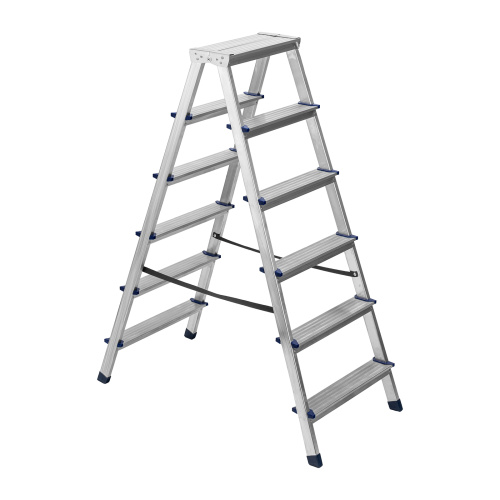 Стремянка двусторонняя 6 ступеней, алюминиевая, Сибртех по ценам производителя в Екатеринбурге с доставкой по всей России