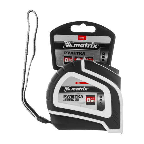 Рулетка Autostop,8 м х 25 мм,двухкомпонентный корпус,автоматическая фиксация,Pro Matrix по ценам производителя в Екатеринбурге с доставкой по всей России