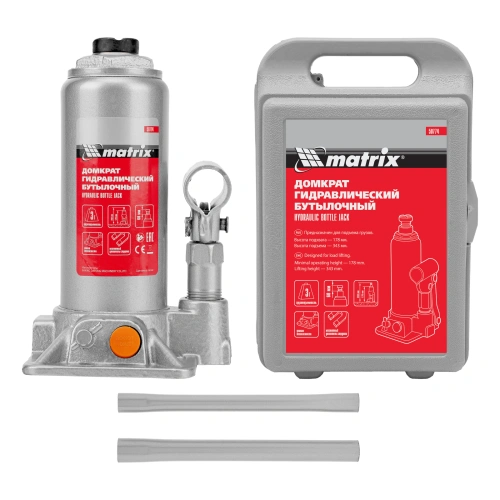 Домкрат гидравлический бутылочный, 3 т, h подъема 178-343 мм, в пластиковом кейсе Matrix по ценам производителя в Екатеринбурге с доставкой по всей России