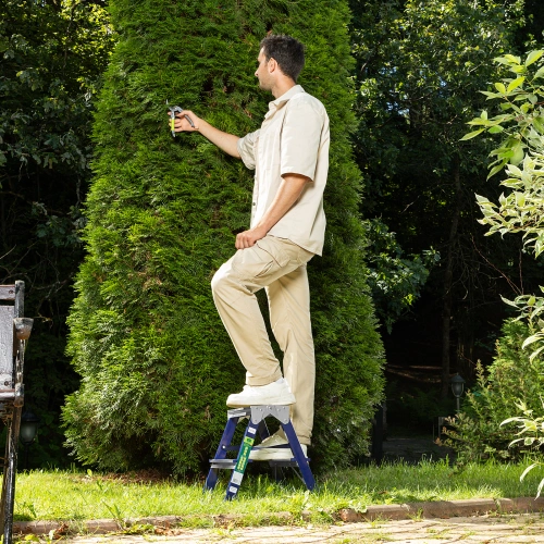 Стремянка двусторонняя 2 ступени, стальная, Сибртех по ценам производителя в Екатеринбурге с доставкой по всей России