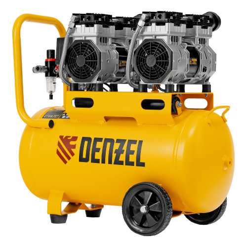 Компрессор безмасляный, малошумный DLS 1500/50, 1500 ВТ, 2x750, 50 л, 260 л/мин Denzel по ценам производителя в Екатеринбурге с доставкой по всей России