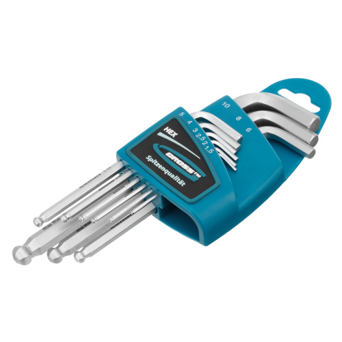 Набор ключей имбусовых HEX, 1.5-10 мм, S2, 9 шт, удлиненные с шаром, сатинированные Gross по ценам производителя в Екатеринбурге с доставкой по всей России