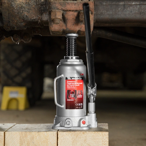 Домкрат гидравлический бутылочный, 15 т, высота подъема 230-460 мм Matrix по ценам производителя в Екатеринбурге с доставкой по всей России