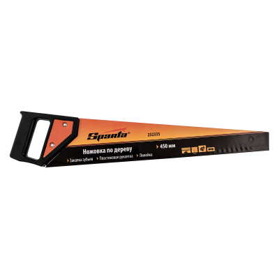 Ножовка по дереву, 450 мм, 5-6 TPI, каленый зуб, пластиковая рукоятка Sparta по ценам производителя в Екатеринбурге с доставкой по всей России