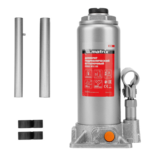 Домкрат гидравлический бутылочный, 8 т, h подъема 230-457 мм Matrix по ценам производителя в Екатеринбурге с доставкой по всей России