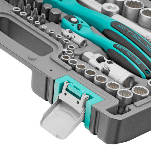 Набор инструментов 1/2", 1/4", CrV, 12 гранные головки, пластиковый кейс, 109 предмета Stels по ценам производителя в Екатеринбурге с доставкой по всей России