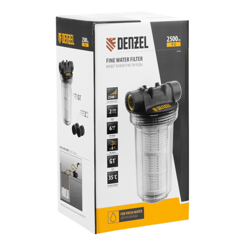 Фильтр тонкой очистки F2, объем 2 л, D 1" Denzel по ценам производителя в Екатеринбурге с доставкой по всей России
