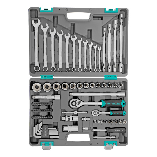Набор инструментов, 1/2", 1/4", CrV, пластиковый кейс 88 предметов Stels по ценам производителя в Екатеринбурге с доставкой по всей России