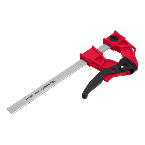 Струбцина реечная быстрозажимная, усиленная, пластиковый корпус рычажно-храповой механизм, 250 х 100 х 401 мм, штанга 5 х 22 мм Matrix по ценам производителя в Екатеринбурге с доставкой по всей России