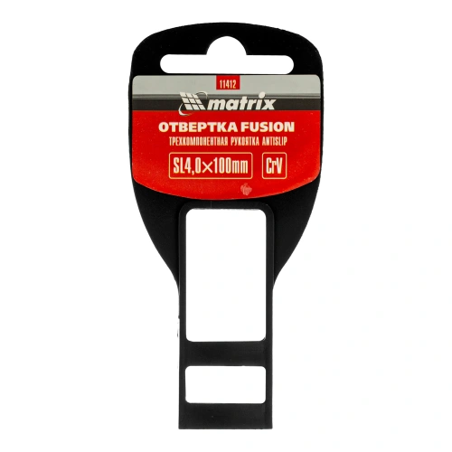Отвертка Fusion, SL4 х 100 мм, CrV, трехкомпонентная рукоятка "Anti slip" Matrix по ценам производителя в Екатеринбурге с доставкой по всей России