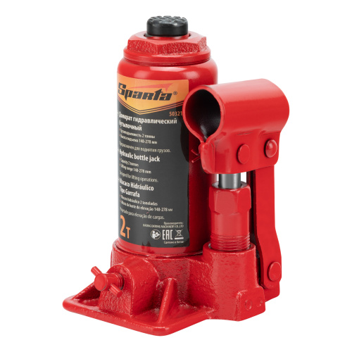 Домкрат гидравлический бутылочный, 2 т, h подъема 148-278 мм Sparta по ценам производителя в Екатеринбурге с доставкой по всей России