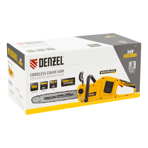 Цепная пила аккумуляторная бесщет. RCS400-36-0, Li-ion, 36 В, шина 400 мм Denzel по ценам производителя в Екатеринбурге с доставкой по всей России