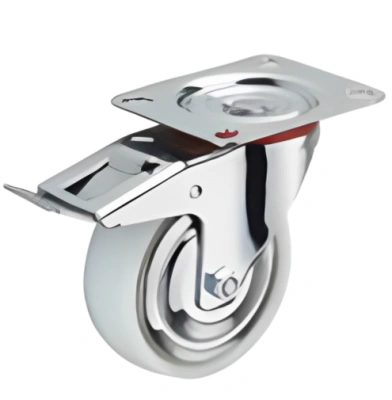 Колесо поворотное полипропилен SRCnb 55 125 мм с тормозом (F) по ценам производителя в Екатеринбурге с доставкой по всей России