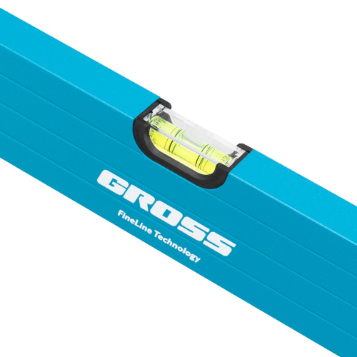 Уровень алюминиевый, 2000 мм, усиленный с ударопрочными заглушками, рукоятки, 3 глазка Gross по ценам производителя в Екатеринбурге с доставкой по всей России