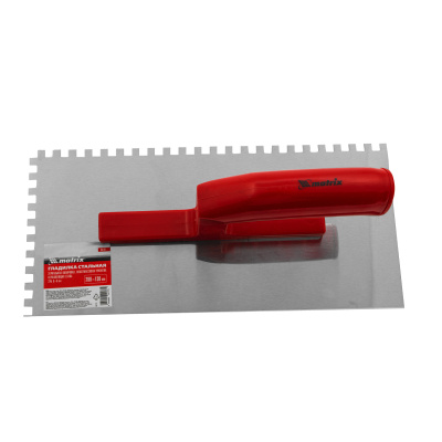 Гладилка из нержавеющей стали, 280 х 130 мм, зеркальная полировка, пластмассовая ручка, зуб 6 х 6 мм Matrix по ценам производителя в Екатеринбурге с доставкой по всей России