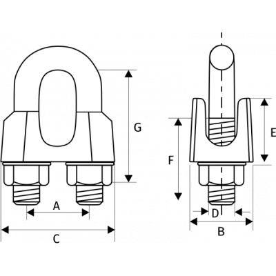 Зажим канатный DIN 1142, D = 5 мм по ценам производителя в Екатеринбурге с доставкой по всей России