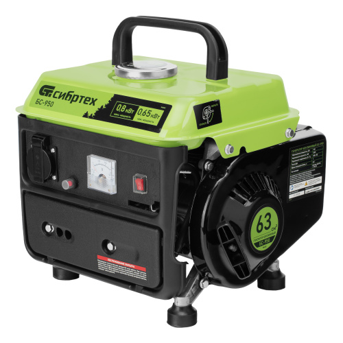 Генератор бензиновый БС-950, 0.8 кВт, 230 В, 2-х тактный, 4 л, ручной стартер Сибртех по ценам производителя в Екатеринбурге с доставкой по всей России