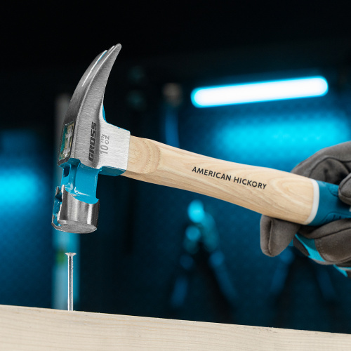 Молоток-гвоздодер, 280 г, угол 75, магнит, обрезиненная рукоятка American hickory GROSS по ценам производителя в Екатеринбурге с доставкой по всей России