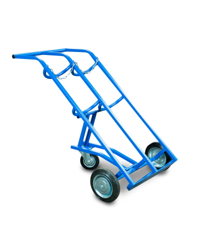 Тележка для газовых баллонов TOR ГБ-2, 2 баллона (250 литые колеса + 160 поворотное) по ценам производителя в Екатеринбурге с доставкой по всей России