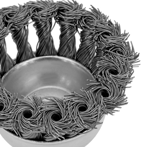 Щетка для дрели, 75 мм, "чашка" со шпилькой, крученая металлическая проволока Matrix по ценам производителя в Екатеринбурге с доставкой по всей России