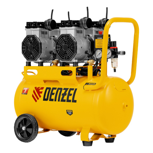 Компрессор безмасляный, малошумный DLS 2200/50, 2200 Вт, 2x1100, 50 л, 380 л/мин Denzel по ценам производителя в Екатеринбурге с доставкой по всей России