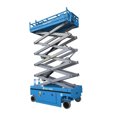 Самоходный ножничный подъемник с выдвижной платформой SKYER PL1435 по ценам производителя в Екатеринбурге с доставкой по всей России