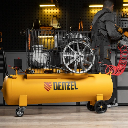 Компрессор воздушный, ременный привод BCI4000-T/100, 4.0 кВт, 100 литров, 690 л/мин Denzel по ценам производителя в Екатеринбурге с доставкой по всей России