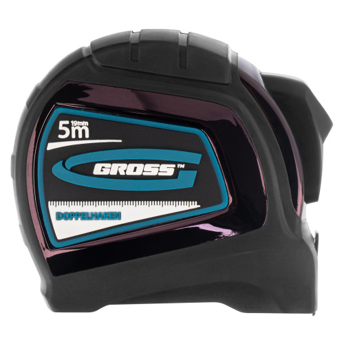 Рулетка "Doppelhaken",5 м x 19 мм,двухсторонний зацеп,Нейлон,двусторонняя шкала,автоматическая фиксация Gross по ценам производителя в Екатеринбурге с доставкой по всей России