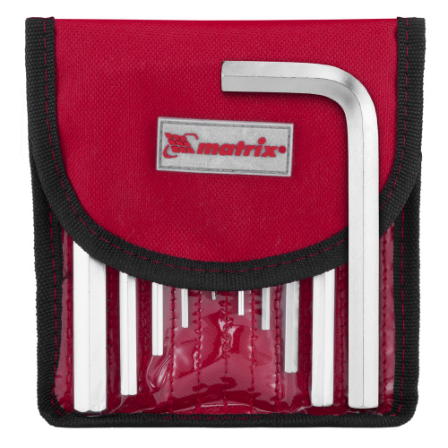 Набор ключей имбусовых HEX, 1.5-12 мм, CrV, 10 шт, короткие, сатин, чехол Matrix по ценам производителя в Екатеринбурге с доставкой по всей России