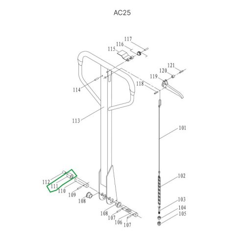 Нажимной ролик ручки для гидравлических тележек DF25 по ценам производителя в Екатеринбурге с доставкой по всей России