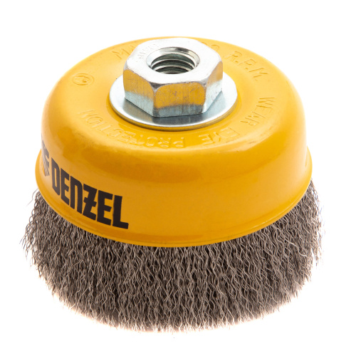 Щетка для УШМ, 100 мм, "Чашка", витая нержавеющая проволока 0.3 мм, М14 Denzel по ценам производителя в Екатеринбурге с доставкой по всей России