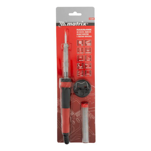 Паяльник, пластик ABS, класс защиты 1, индикатор, медный наконечник с долговечным покрытием, 220 В, 40 W Matrix по ценам производителя в Екатеринбурге с доставкой по всей России