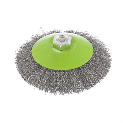 Щетка для УШМ, 125 мм, М14, "тарелка", витая проволока Сибртех по ценам производителя в Екатеринбурге с доставкой по всей России