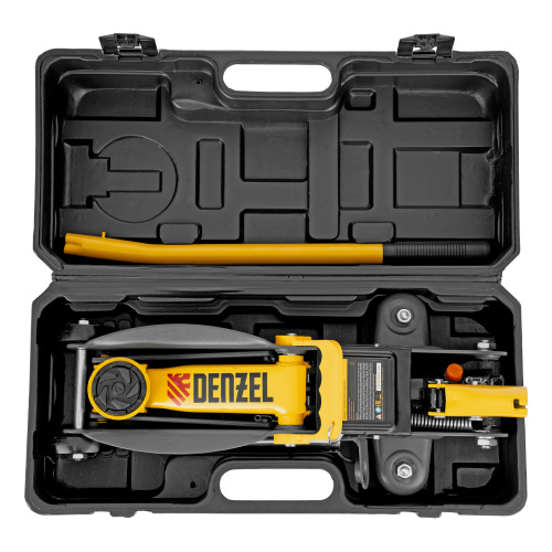 Домкрат гидравлический подкатной с фиксатором, 2 т, 130-330 мм, в кейсе Denzel по ценам производителя в Екатеринбурге с доставкой по всей России