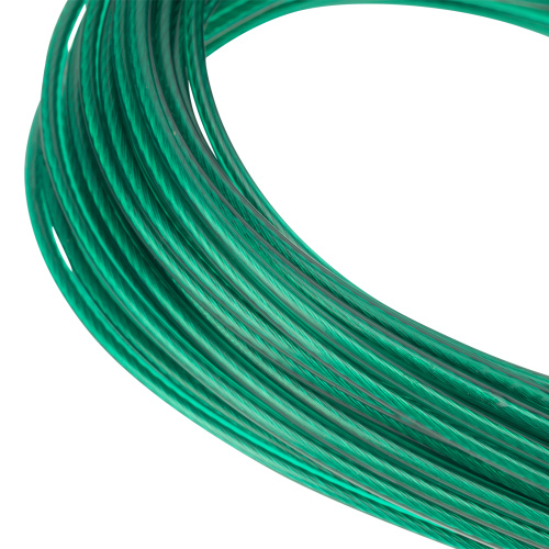 Трос металлополимерный зеленый ПР-3.0, толщина 3.0 мм, моток 20 метров Сибртех по ценам производителя в Екатеринбурге с доставкой по всей России