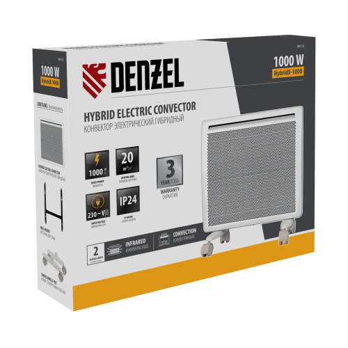 Конвектор гибридный электрический HybridX-1000, ИК нагреватель, цифровой термостат Denzel по ценам производителя в Екатеринбурге с доставкой по всей России